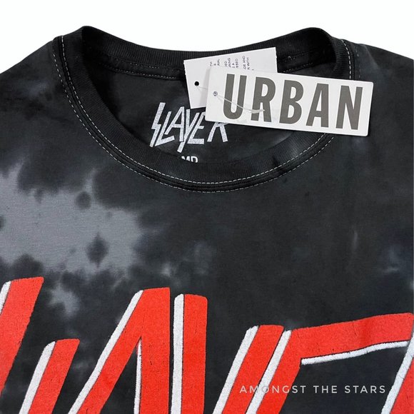 Slayer World Sacrifice Tour 1989 Black Tie Dye Band T-Shirt - Picture 4 of 9